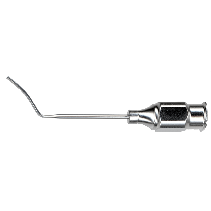 Randolph Cyclodialysis Cannula, Front Air Injection Port, 12.0 Mm Angled Tip, 19-Gauge, Flat Tip